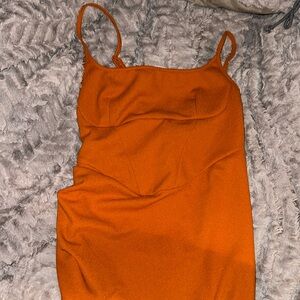 Orange body con dress